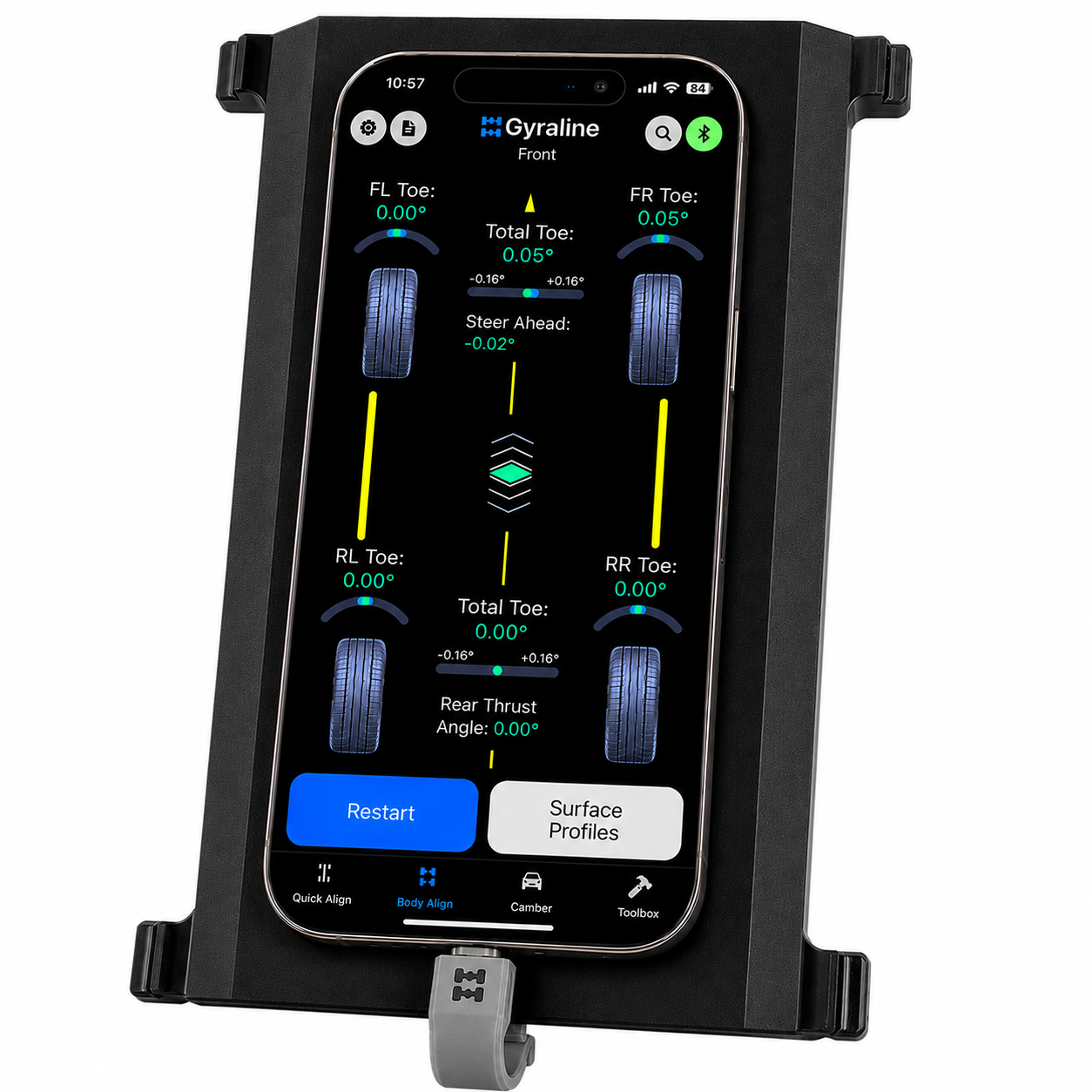 Gyraline G2 OEM Specs vehicle selection screen